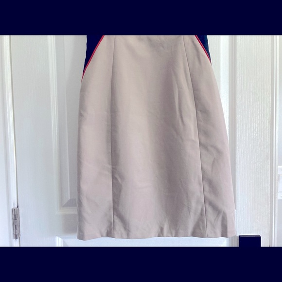 Tahari Tan Darted Waist Sheath Dress, 2 - Picture 4 of 6